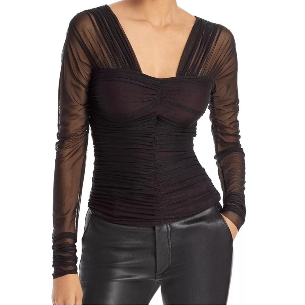 A.L.C Jackie Black Ruched Top